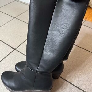 Women's Black Leather tall Boots size 11 $100
